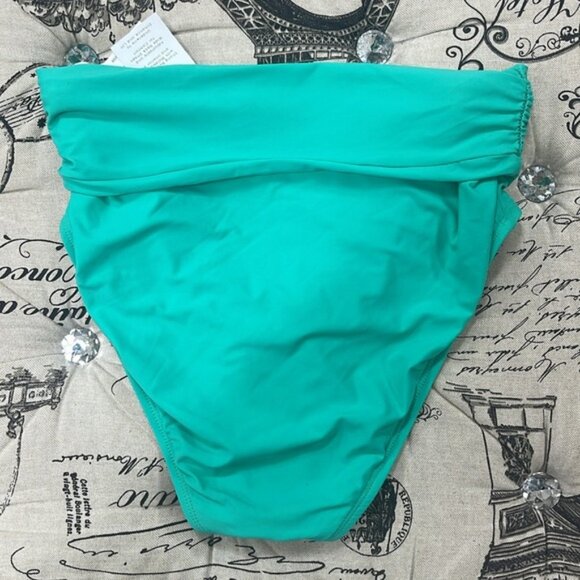 Athena Solid High Waist Ruched Bikini Bottoms - Picture 8 of 8